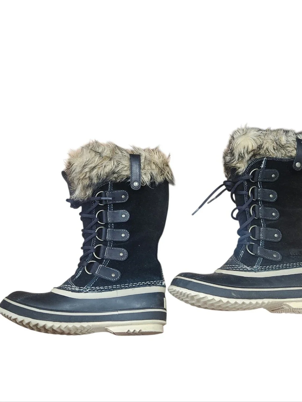 Sorel Joan Of Arctic Waterproof Fur Trim Boots Black Size 7.5